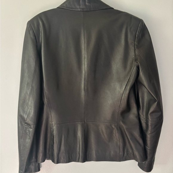 I.N.C. International Concepts Black Leather Jacket. Womens Size 6. - Picture 3 of 7